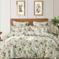 Grey Floral Flat Double Bedsheet With 2 Pillow Covers