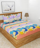 Dreamy Starry Night Kids Flat Double Bedsheet with 2 Pillow Covers