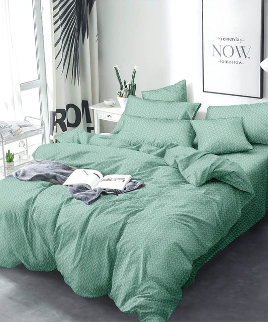 Mint Mirage Flat King Bedsheet With 2 Pillow Covers