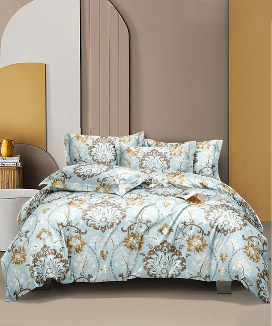 Ethnic Print Flat Double Bedsheet With 2 Pillow Covers