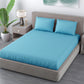 Sky Satin Stripe Flat Double Bedsheet With 2 Pillow Covers
