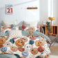 Cute Smiley Flat Double Bedsheet With 2 Pillow Covers