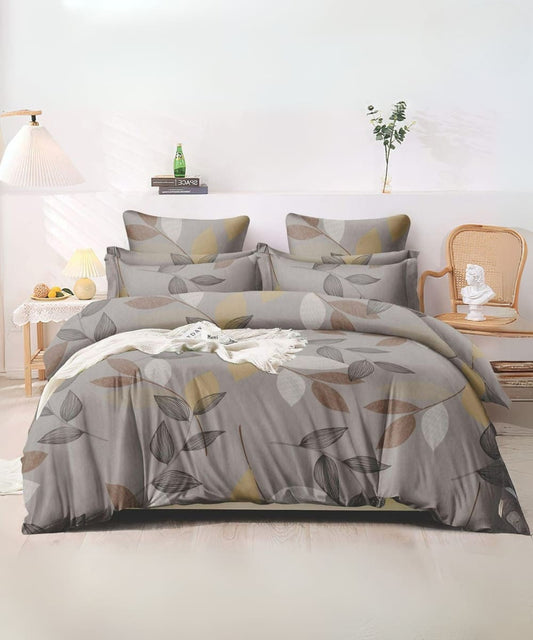 Autumn Leaves Flat Double Bedsheet With 2 Pillow Covers