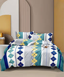 Multi Colour Flat King Bedsheet With 2 Pillow Covers