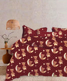 Lunar Bear Cuddles Kids Flat King Bedsheet With 2 Pillow Cover