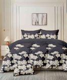Graphite Garden Flat Double Bedsheet With 2 Pillow Covers