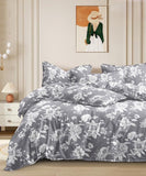 Smoky Floral Serenade Flat Double Bedsheet With 2 Pillow Covers