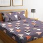 Multi Color Triangles Flat Double Bedsheet With 2 Pillow Cover