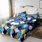 Chroma Grid Flat Double Bedsheet With 2 Pillow Covers